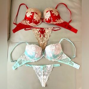 Victoria’s Secret RARE Bombshell Swarovski Crystals pushup bra two sets for sell